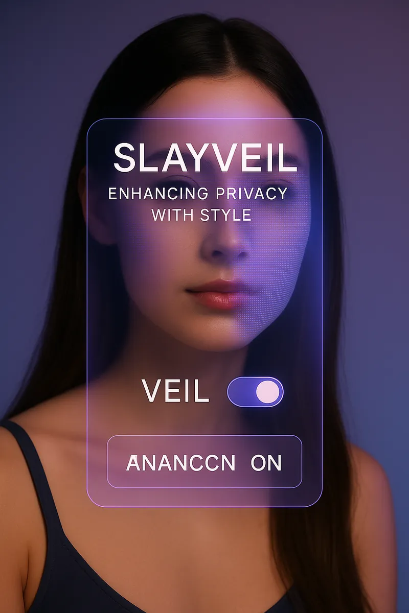 A blurred portrait of a woman behind a translucent AI beauty interface displaying metrics like Glow Index, Skin Texture, and Contour Mapping, illustrating digital analysis and smart glam tools.